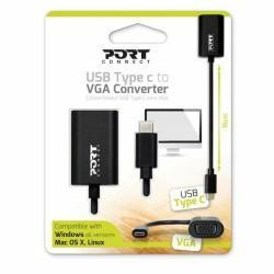 Adaptador USB C a VGA Port Designs 900125 Negro