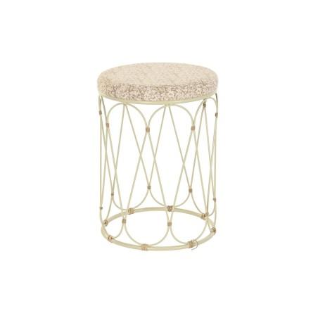 Mesa auxiliar DKD Home Decor Natural Metal Crema Ratán (35 x 35 x 49 cm)