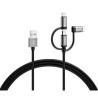 Cable USB Varta 2 m Negro 3 en 1 USB-C Micro USB Lightning