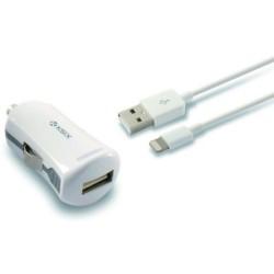 Cargador USB para Coche + Cable Lightning MFi KSIX Apple-compatible 2.4 A