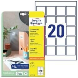 Etiquetas adhesivas Avery Blanco 25 Hojas 45 x 45 mm