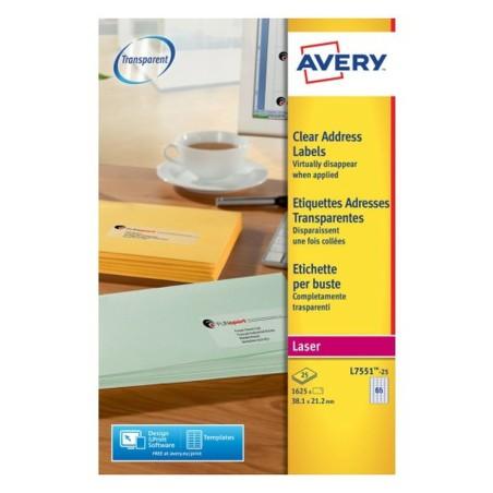 Etiquetas adhesivas Avery Transparente 210 x 297 mm 38,1 x 21,2 mm