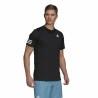 Camiseta de Manga Corta Hombre Adidas Club Tennis 3 Stripes Negro