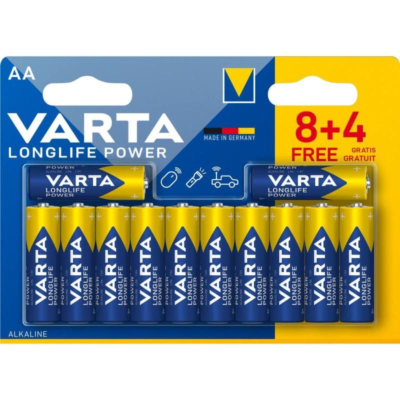 Pilas Alcalinas Varta Longlife Power AA 1,5 V (12 Unidades)