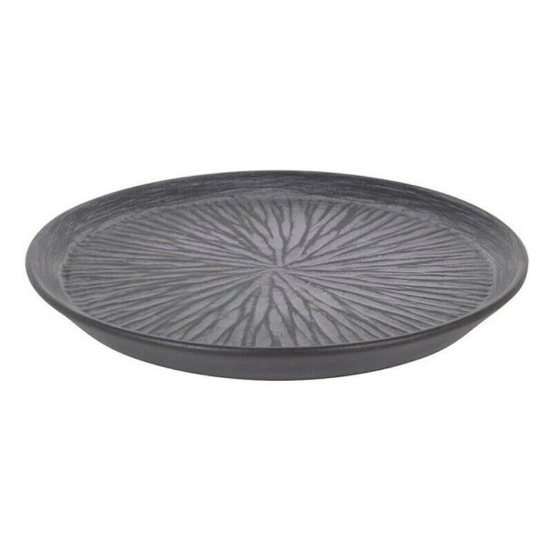 Plato Llano Stoneware Lotus Porcelana Negro (ø 23 x 2,5 cm)