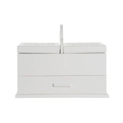 Caja-Joyero DKD Home Decor Cristal Blanco Marfil Madera MDF 30 x 17 x 24 cm