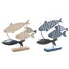 Figura Decorativa DKD Home Decor 53 x 9 x 45 cm Natural Azul Dorado Espirales Mediterráneo (2 Unidades)