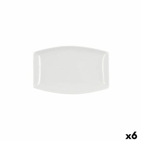 Fuente de Cocina Quid Gastro Cuadrado Cerámica Blanco (25,2 x 16 x 2 cm) (6 Unidades)