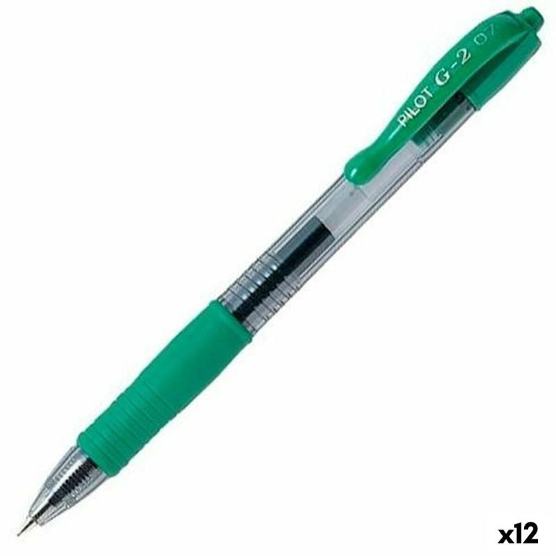 Bolígrafo de gel Pilot G-2 07 Verde 0,4 mm (12 Unidades)