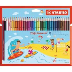 Lápices de Colores Acuarelables Stabilo Aquacolor Multicolor 36 Piezas