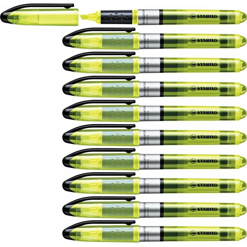 Marcador Fluorescente Stabilo Navigator Amarillo 10 Piezas (1 unidad)