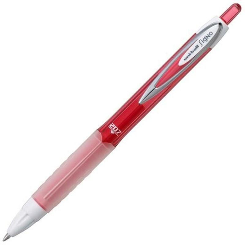 Boligrafo de tinta líquida Uni-Ball Rollerball Signo UM-207 Rojo 0,4 mm (12 Piezas)