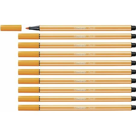 Rotuladores Stabilo Pen 68 Naranja (10 Piezas)