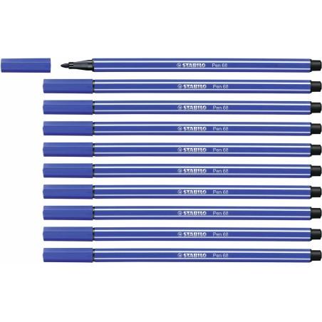 Rotuladores Stabilo Pen 68 Azul marino (10 Piezas)