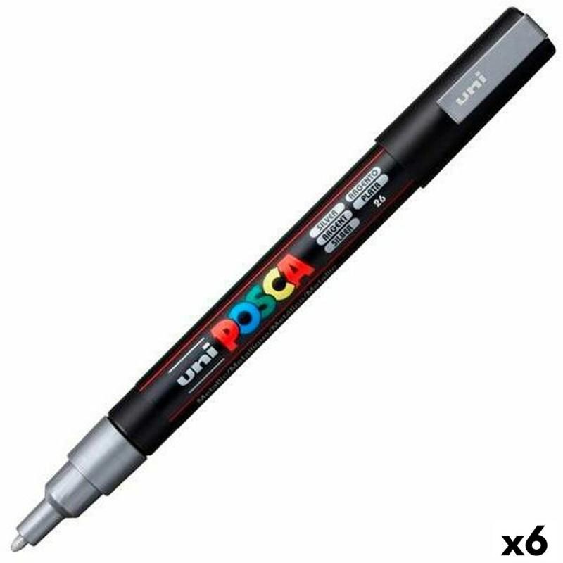 Marcador POSCA PC-3M Plateado (6 Unidades)