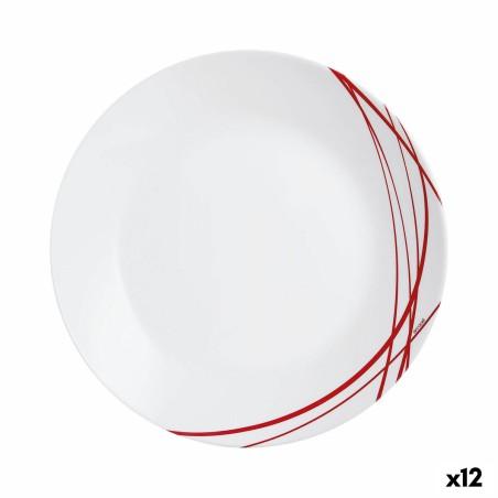 Plato Llano Arcopal Domitille Rojo Bicolor Vidrio 25 cm (12 Unidades)