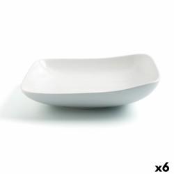 Plato Hondo Ariane Vital Cuadrado Cerámica Blanco (Ø 21 cm) (6 Unidades)