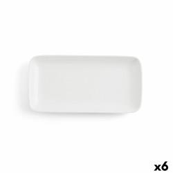 Fuente de Cocina Ariane Vital Coupe Rectangular Cerámica Blanco (28 x 14 cm) (6 Unidades)