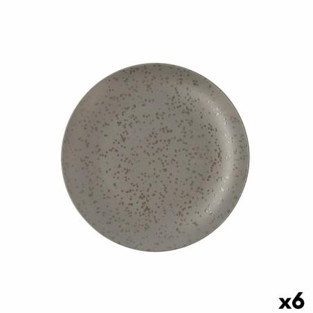 Plato Llano Ariane Oxide Cerámica Gris (Ø 24 cm) (6 Unidades)