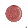 Plato Llano Ariane Oxide Cerámica Rojo (Ø 24 cm) (6 Unidades)