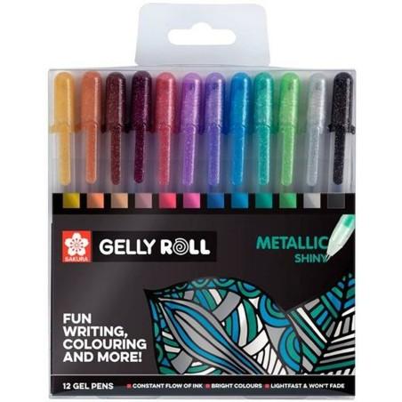 Set de Bolígrafos Talens Sakura Gelly Roll Metallic 12 Piezas