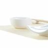 Set de Sushi DKD Home Decor Bambú Gres Blanco Natural Oriental 28,5 x 19,5 x 3,3 cm (9 Piezas) (28,5 x 19,5 x 3,3 cm)