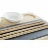 Set de Sushi DKD Home Decor PC-186227 Blanco Negro Natural Bambú Pizarra Moderno Oriental 28,5 x 18,5 x 2,6 cm (9 Piezas) (28,5 