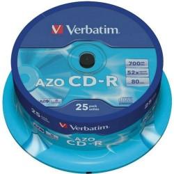 CD-R Verbatim AZO Crystal 25 Unidades 700 MB 52x