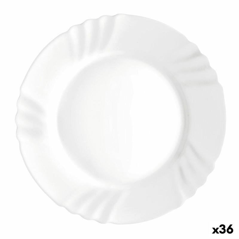 Plato Llano Bormioli Rocco Ebro Blanco Vidrio (24 cm) (36 Unidades)