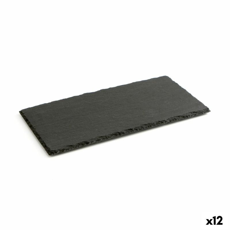 Bandeja de Cerámica Efecto Pizarra Quid Gastro Fun Negro (32 x 17 cm) (12 Unidades)