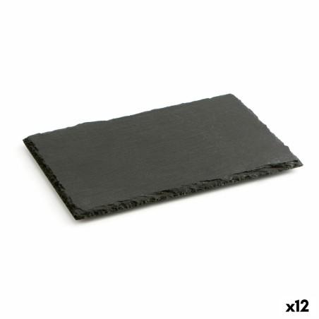 Bandeja de Cerámica Efecto Pizarra Quid Gastro Fun Negro 30 x 20 cm (12 Unidades)