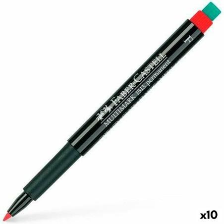 Rotulador permanente Faber-Castell Multimark 1513 F Rojo (10 Unidades)