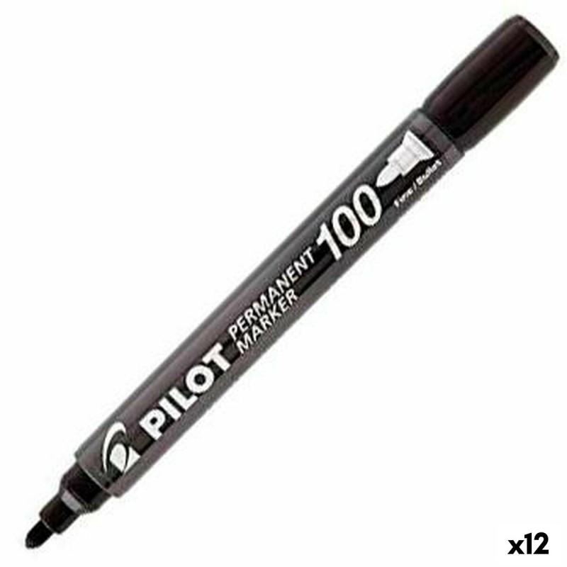 Rotulador permanente Pilot Sca-100 Negro (12 Unidades)