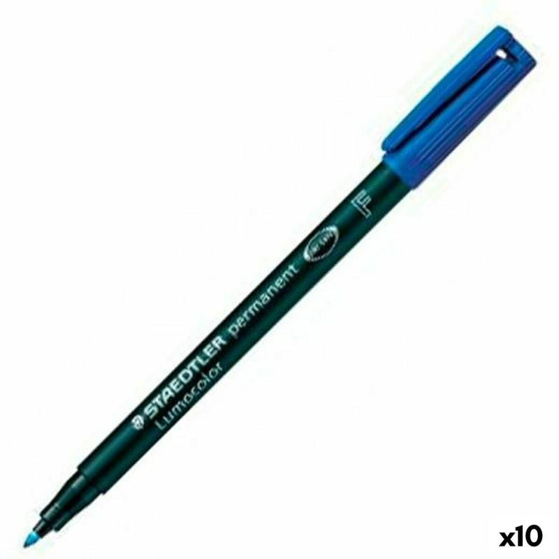 Rotulador permanente Staedtler Lumocolor 318-3 F	 Azul (10 Unidades)