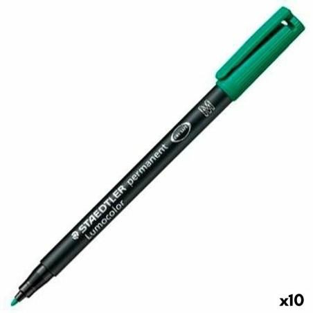 Rotulador permanente Staedtler Lumocolor 313-5 M Verde (10 Unidades)