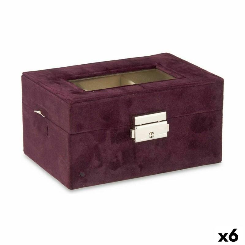 Caja para Relojes Metal Burdeos (16 x 8,5 x 11 cm) (6 Unidades)