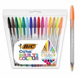 Set de Bolígrafos Bic Cristal Multicolor 15 Piezas Multicolor 0,42 mm (15 Piezas)