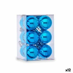 Set de Bolas de Navidad Ø 3 cm Azul Plástico 12 x 6 x 6 cm (12 Unidades)