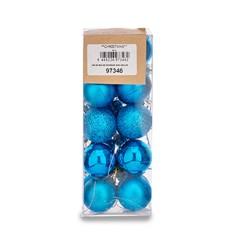 Set de Bolas de Navidad Ø 3 cm Azul Plástico (12 Unidades)