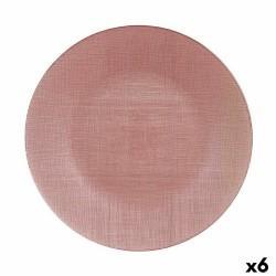 Plato Llano Rosa Vidrio (32,5 x 2 x 32,5 cm) (6 Unidades)