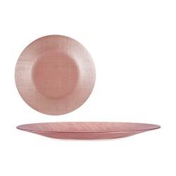 Plato Llano Rosa Vidrio (32,5 x 2 x 32,5 cm) (6 Unidades)