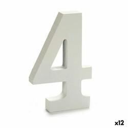 Número 4 Madera Blanco (1,8 x 21 x 17 cm) (12 Unidades)