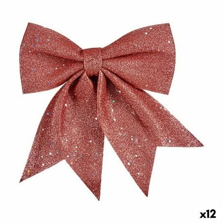 Adorno Navideño Lazo 20,5 x 3 x 25,5 cm Rosa Poliestireno (12 Unidades)