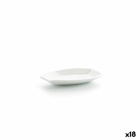 Bandeja de Aperitivos Ariane Alaska 9,6 x 5,9 cm Mini Ovalado Cerámica Blanco (10 x 7,4 x 1,5 cm) (18 Unidades)