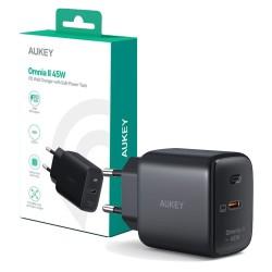 Cargador de Pared Aukey PA-B2T Negro 45 W (1 unidad)