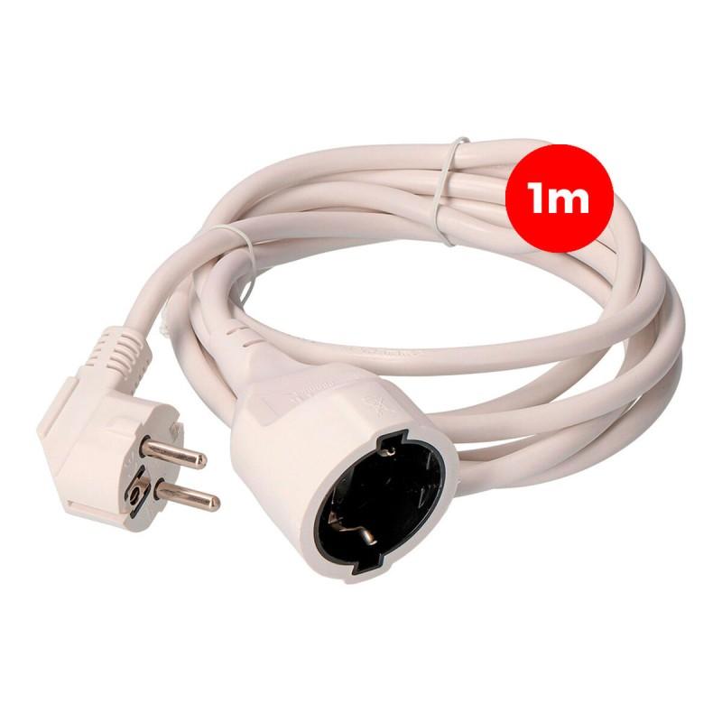 Cable alargador EDM Blanco 1 m 3 x 1,5 mm