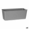 Jardinera Autorriego Stefanplast Gris Plástico 13 x 11 x 29 cm (12 Unidades)