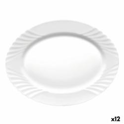 Fuente de Cocina Bormioli Rocco Ebro Ovalado Blanco Vidrio (36 cm) (12 Unidades)