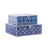 Caja-Joyero DKD Home Decor Azul Azul marino Madera 24 x 20 x 8 cm (2 Unidades)