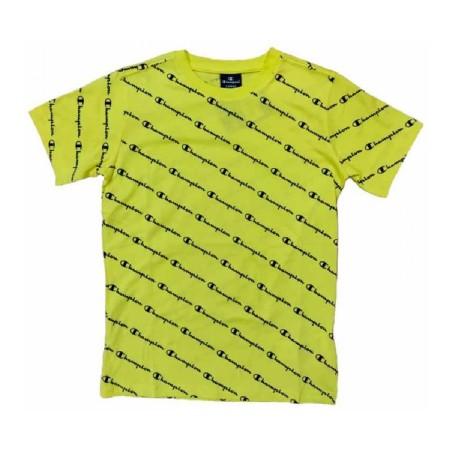 Camiseta de Manga Corta Infantil Champion Multilogo Amarillo